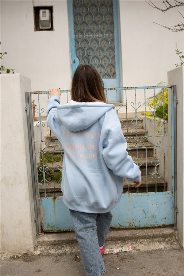 THE ISLAND PROJECT FULL-ZIP HOODIE I'M LATE PASTEL BLUE