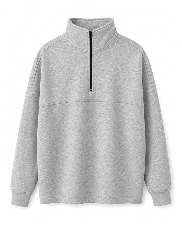 THE ISLAND PROJECT HALF ZIP HOODIE GREY