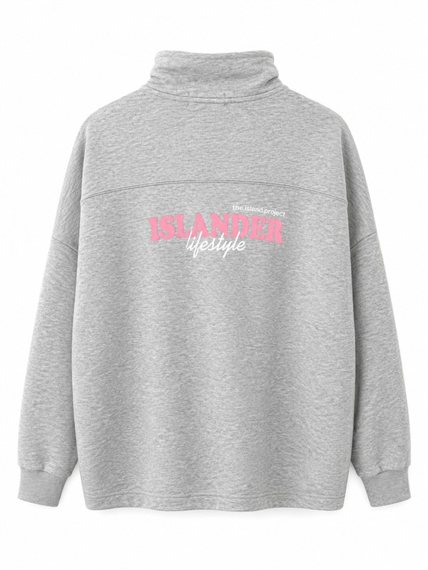 THE ISLAND PROJECT HALF ZIP HOODIE GREY