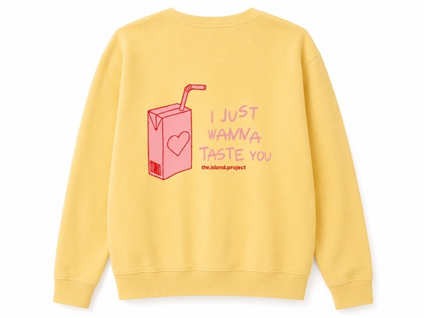 THE ISLAND PROJECT SWEATSHIRT WANNA TASTE YOU PASTEL YELLOW