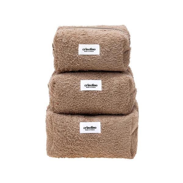 CRINOLINO BEIGE TERRY MAKEUP BAG MINI