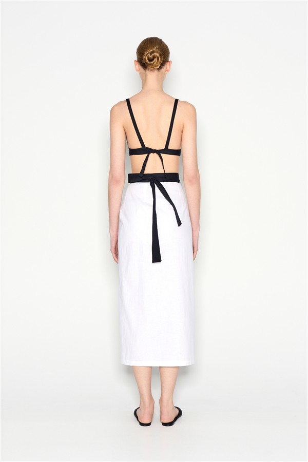 NR VICE MIDI SKIRT WHITE/BLACK