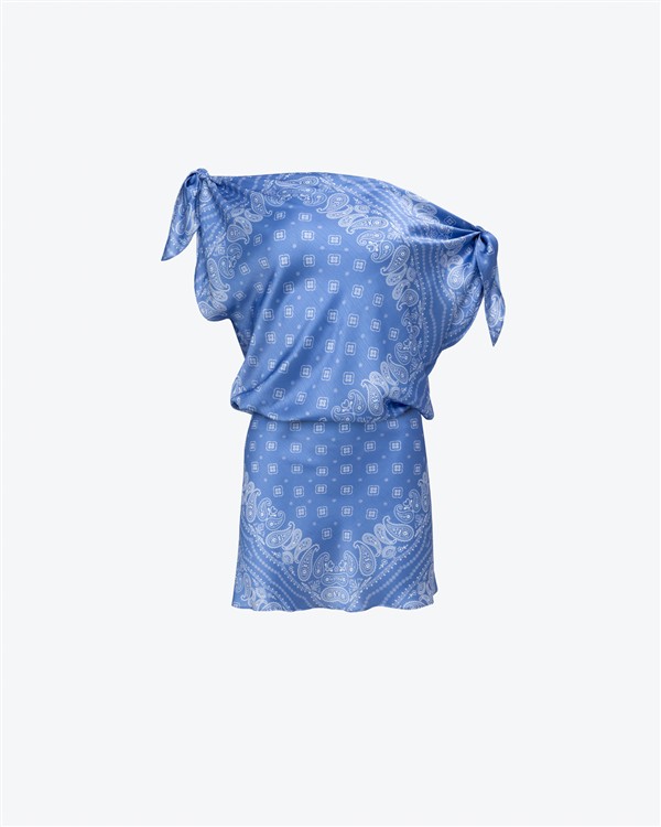 VK BANDANA SHORT DRESS LIGHT BLUE