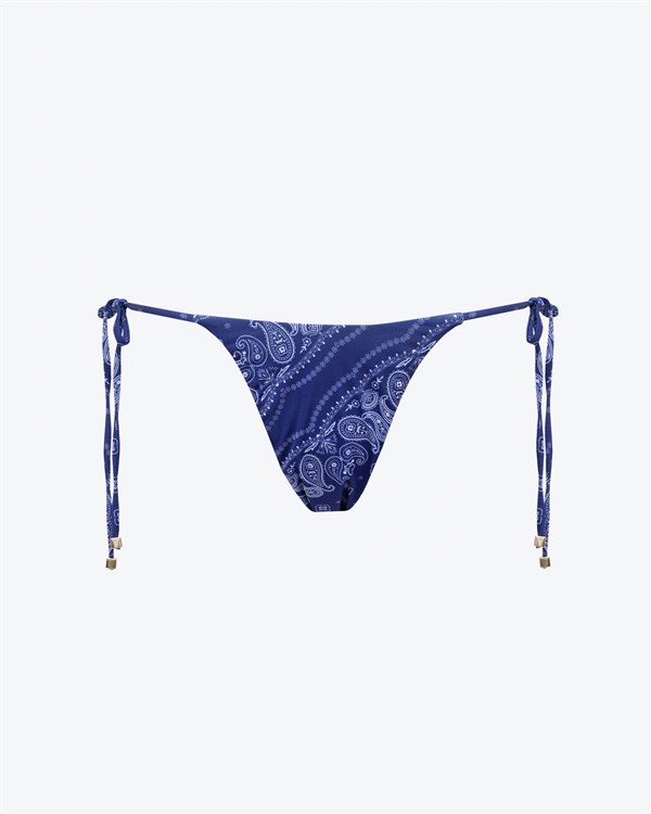 VK BANDANA THIN STRAP BIKINI BOTTOMS BLUE