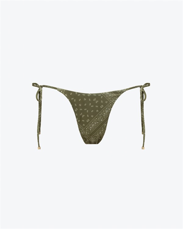 VK BANDANA THIN STRAP BIKINI BOTTOMS OLIVE