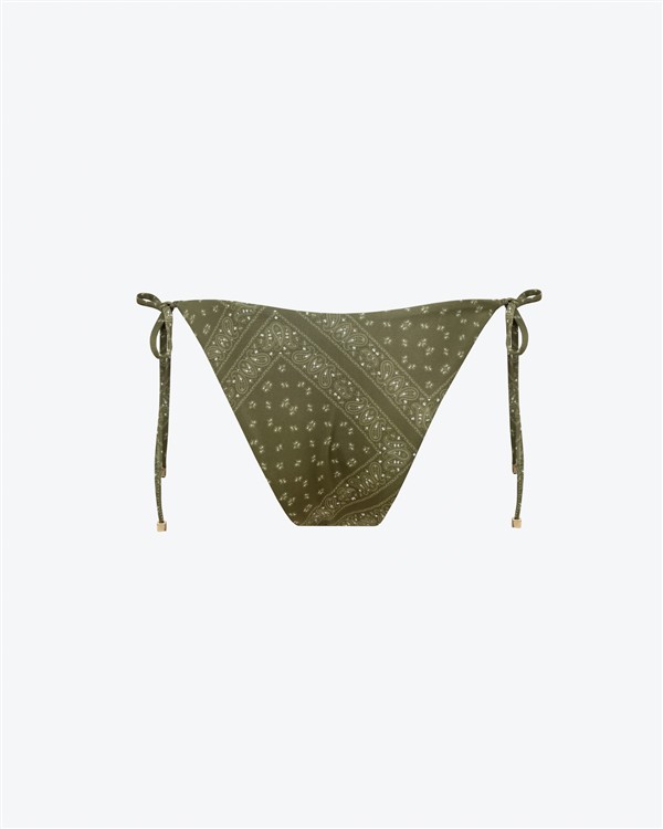 VK BANDANA THIN STRAP BIKINI BOTTOMS OLIVE