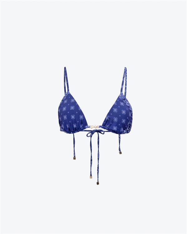 VK BANDANA TRIANGLE BIKINI TOP BLUE
