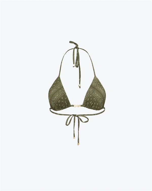 VK BANDANA TRIANGLE BIKINI TOP OLIVE