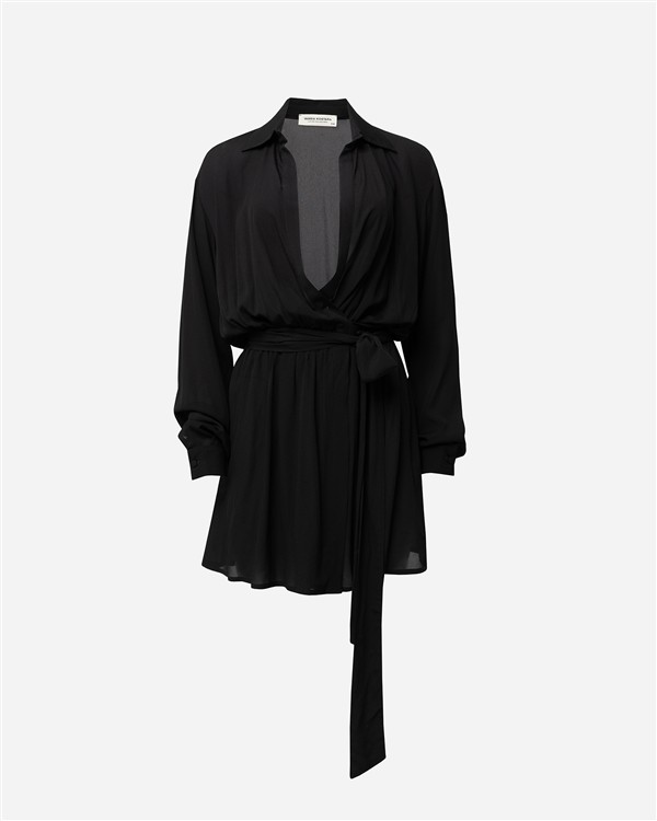 VK BLACK WRAP MINI DRESS