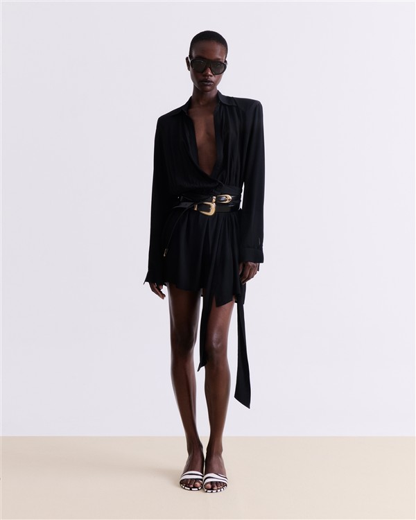 VK BLACK WRAP MINI DRESS