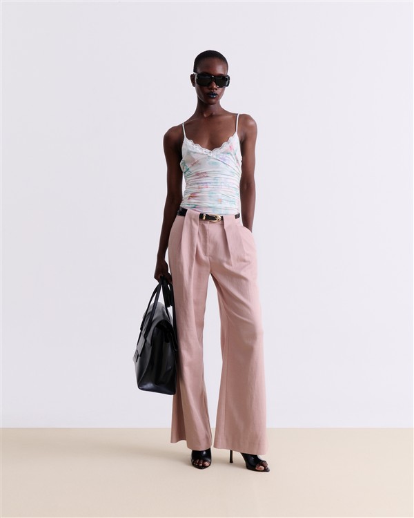 VK BLUSH TAILORED WIDE LEG PANTS