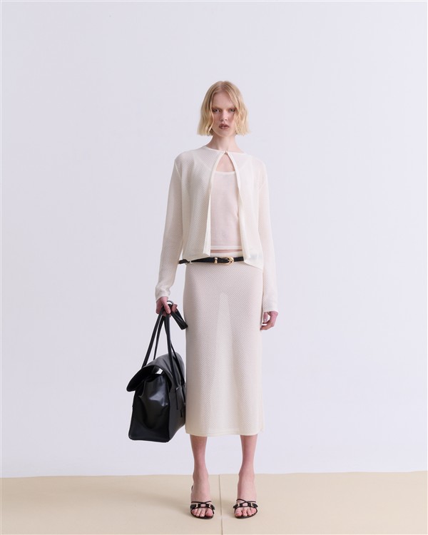VK CREAM KNIT CARDIGAN