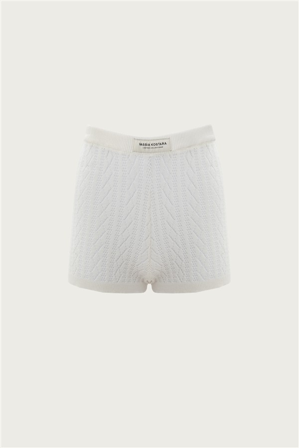 VK ECRU KNITTED SHORTS