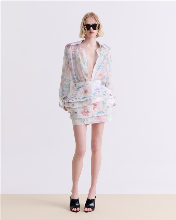 VK PASTEL FLORAL PRINT OS SHIRT