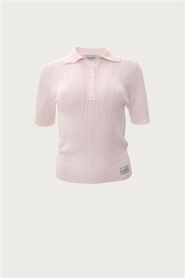 VK PINK POLO KNITTED T-SHIRT