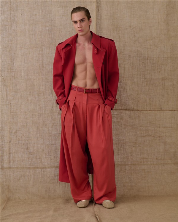VK SANGUINE RED DOUBLE BELTED PANTS