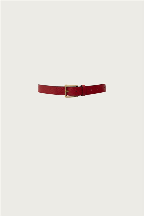VK SANGUINE RED THIN LEATHER BELT
