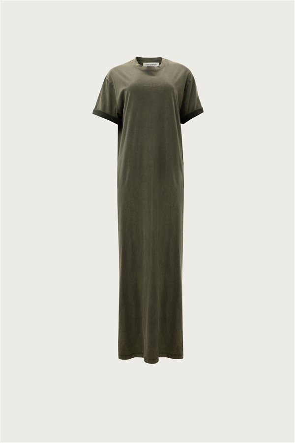VK STONEWASHED KHAKI LONG DRESS
