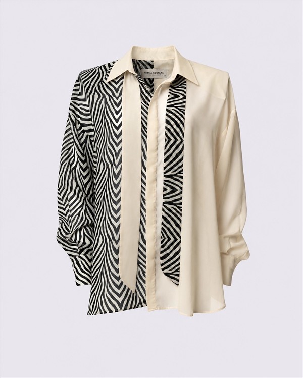 VK TWO TONE ZEBRA PRINT OS SHIRT