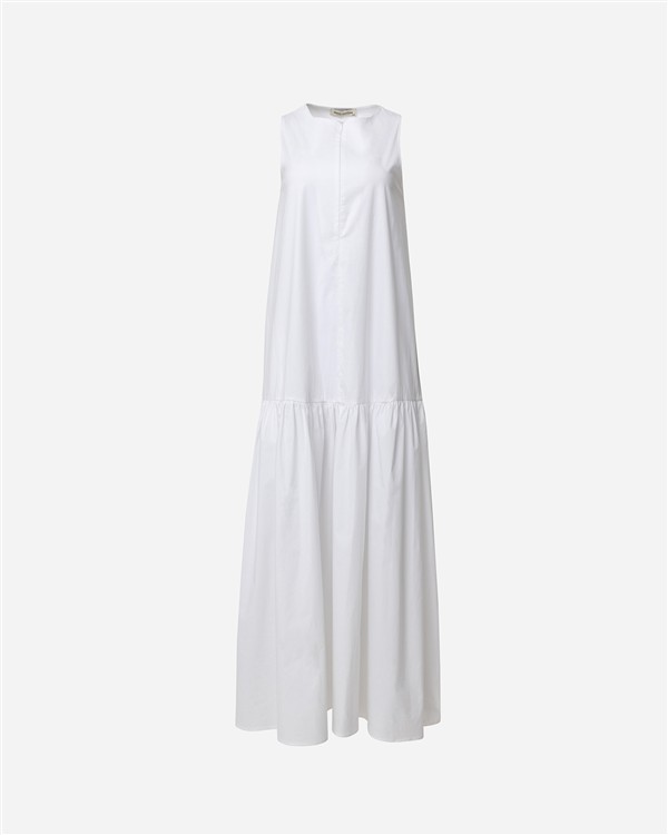 VK WHITE COTTON MIDI DRESS