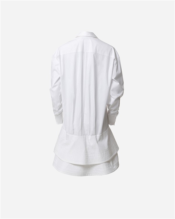 VK WHITE STRUCTURED SHIRT DRESS