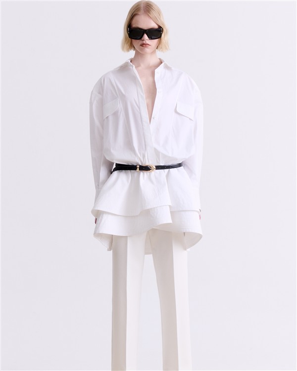 VK WHITE STRUCTURED SHIRT DRESS