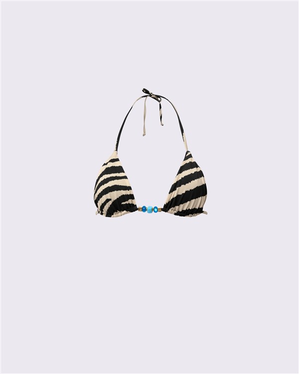 VK ZEBRA PRINT TRIANGLE BIKINI TOP