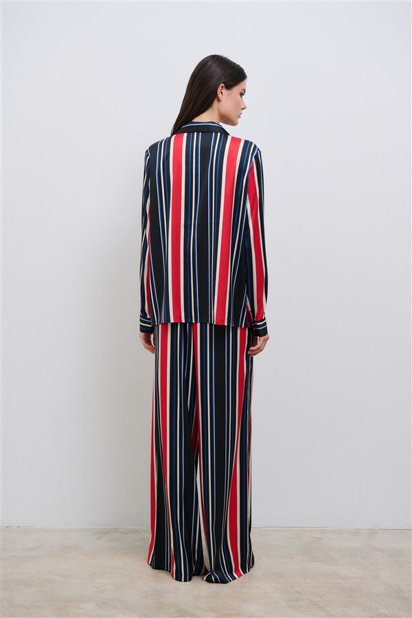 COMBOS 040 PINSTRIPE SET SHIRT & PANTS BLACK