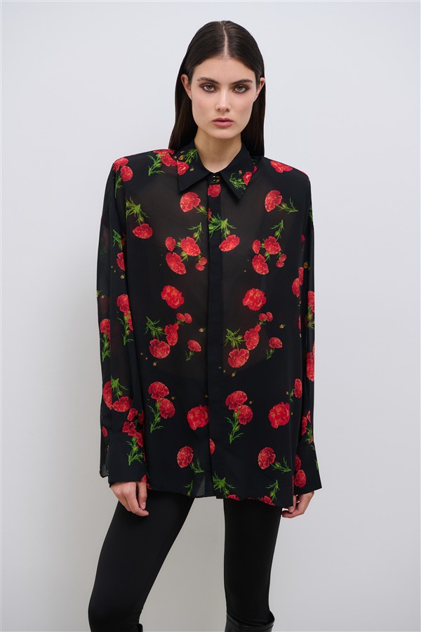 COMBOS 038 CARNATION DREAM SHIRT BLACK