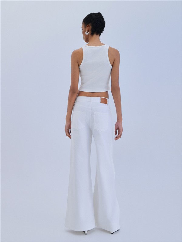 COMBOS 047 DENIM TROUSER FLARE WHITE