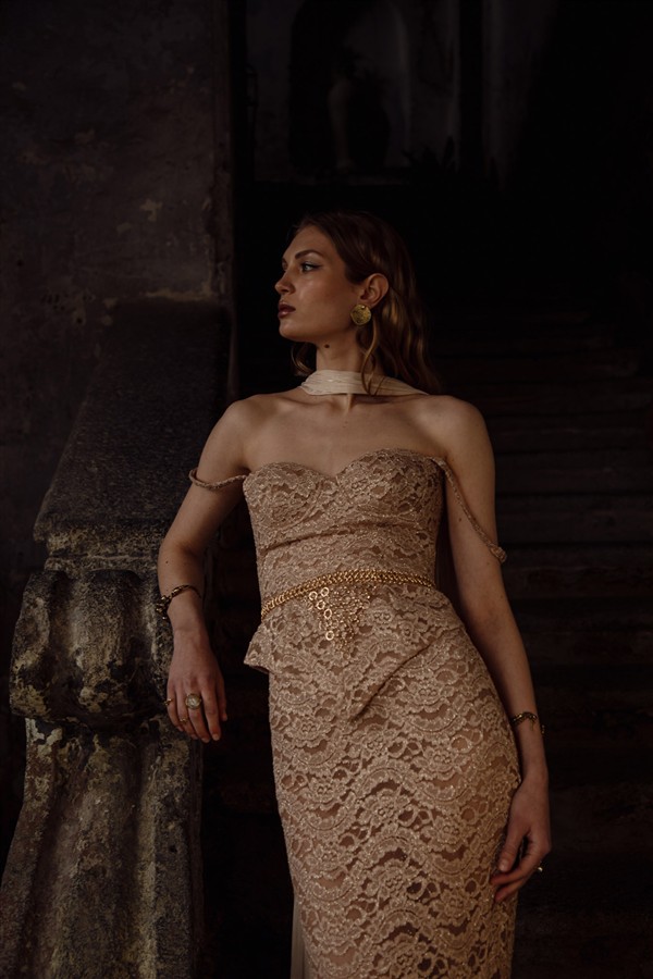 NIDODILEDA RIVERA CORSET TOP ROSE GOLD