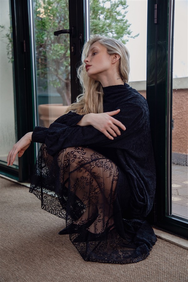 NIDODILEDA ONDINE PULLOVER DRESS BLACK